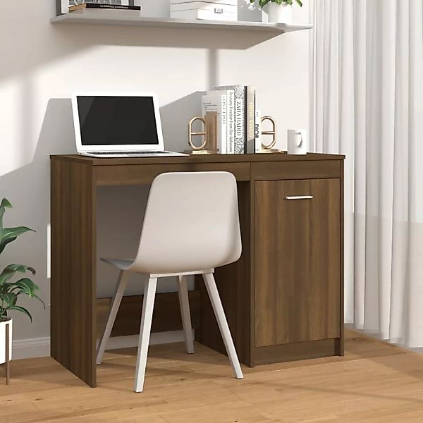 Vidaxl Schreibtisch Braun Eichen-optik 100x50x76 Cm Holzwerkstoff günstig online kaufen