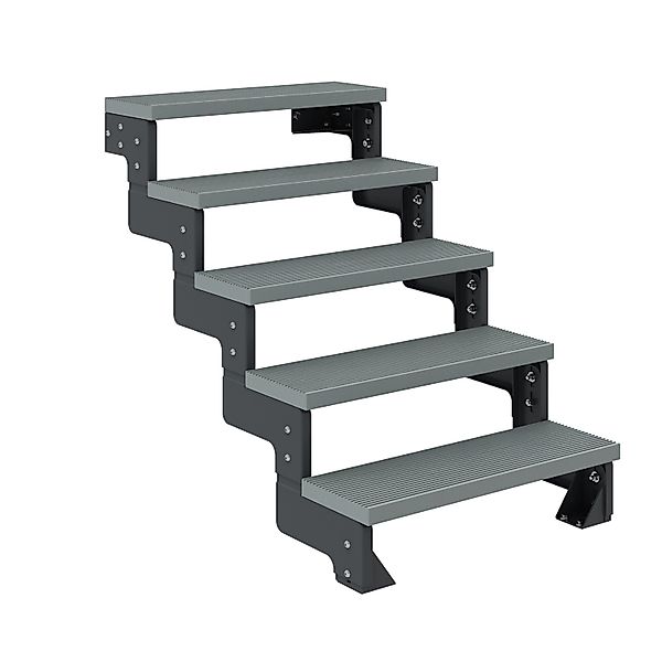 Dolle Außentreppe Gardentop Anthrazit 5 Stufen 80 cm Grau Ohne Geländer günstig online kaufen