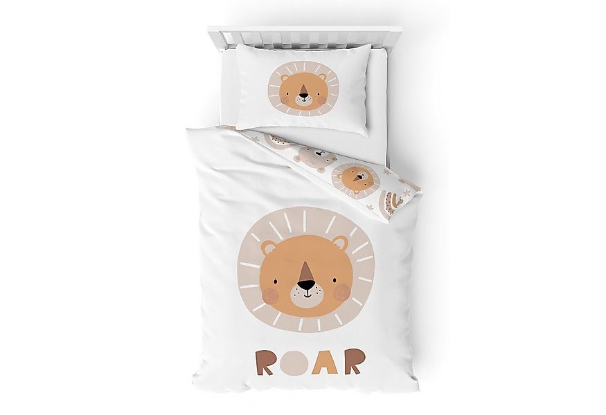 MTOnlinehandel Babybettwäsche Little Lion 100x135 + 40x60 cm in Biber, Löwe günstig online kaufen