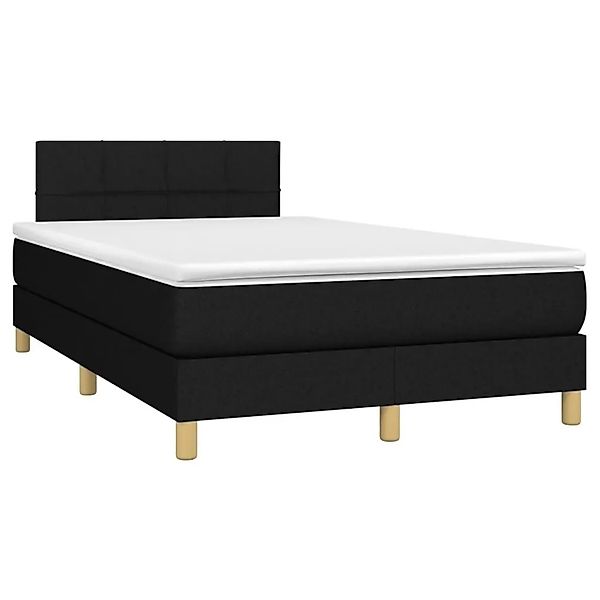 vidaXL Boxspringbett mit Matratze & LED Schwarz 120x190 cm Stoff 3270090 günstig online kaufen