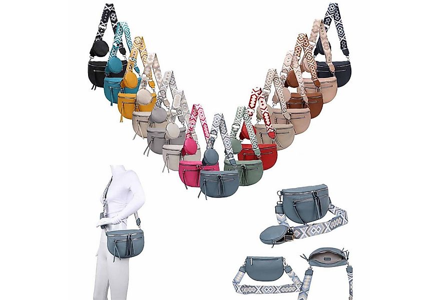 ITALYSHOP24 Bauchtasche Damen Brusttasche Crossover Umhängetasche CrossBody günstig online kaufen