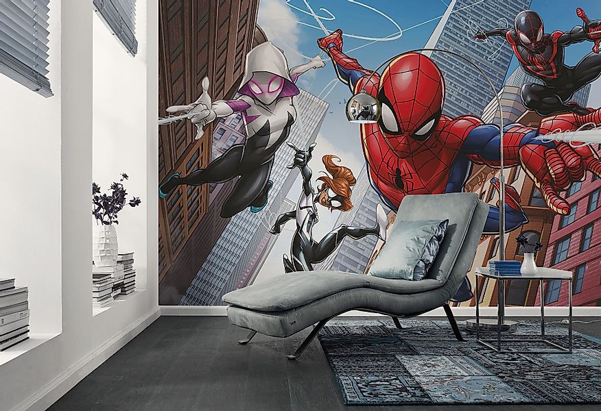 Komar Kindertapete Marvel Spider-Man Swinging Crew, günstig online kaufen