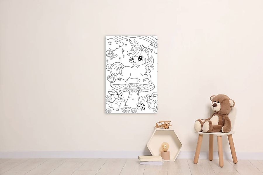 queence Bild "Einhorn auf Fliegenpilz" Blätter  Blätterbilder  Einhorn  Fig günstig online kaufen