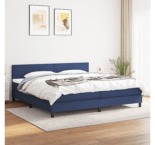 vidaXL Boxspringbett Boxspringbett mit Matratze Blau 200x200 cm Stoff Bett günstig online kaufen