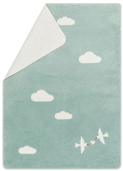 Babydecke Panda mit Stick 'Lovebirds' 75 x 100 cm, DAVID FUSSENEGGER günstig online kaufen