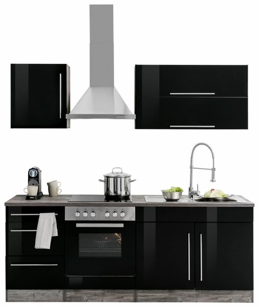 KOCHSTATION Küchenzeile "KS-Samos" Breite 210 cm, wahlweise mit E-Geräten, günstig online kaufen