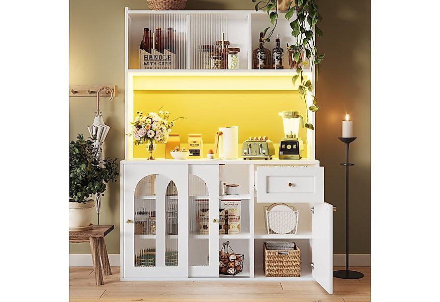 KLAM HOME Küchenbuffet Hochschrank Küchenbuffet, Vitrinenschrank, B120/T35/ günstig online kaufen