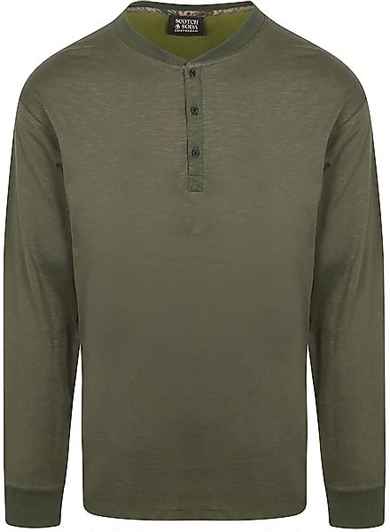 Scotch and Soda Longsleeve Henley T-Shirt Olive - Größe XXL günstig online kaufen
