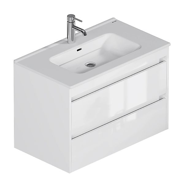 AM.PM Waschtischunterschrank Spike mit Becken Weiß Glänzend 2 Schubladen 80 günstig online kaufen