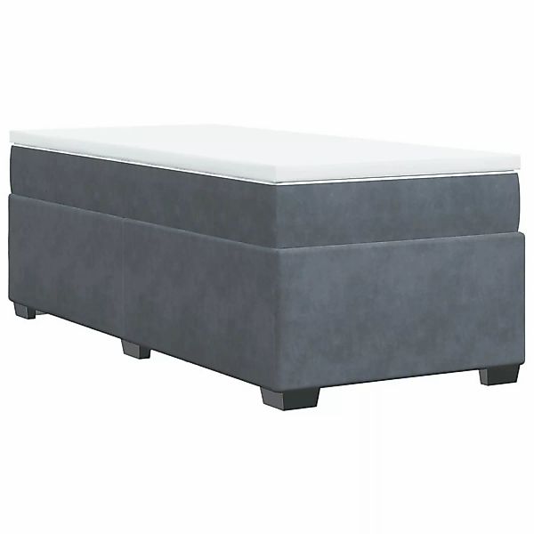 vidaXL Boxspringbett mit Matratze Dunkelgrau 90x200 cm Samt2101792 günstig online kaufen
