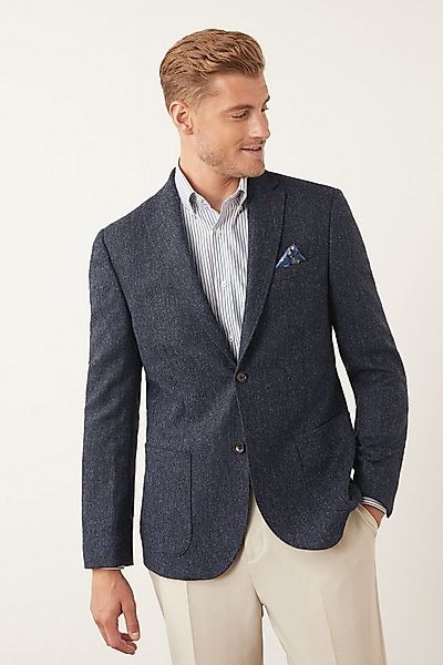 Next Sakko Signature Moons Wollblazer mit Ellbogenflicken (1-tlg) günstig online kaufen