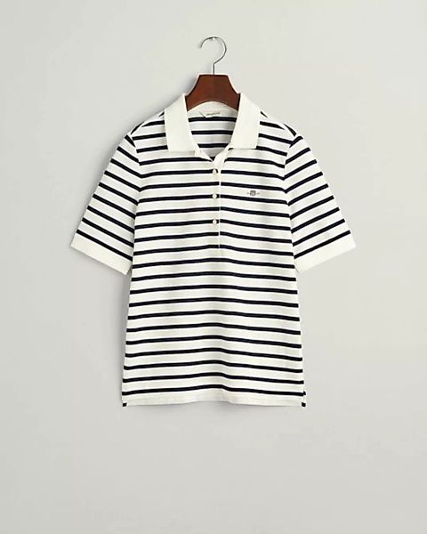 Gant T-Shirt SLIM STRIPED SHIELD SS PIQUE POLO, EGGSHELL günstig online kaufen