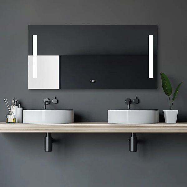 DSK Design LED-Lichtspiegel Silver Time 120 cm x 60 cm günstig online kaufen