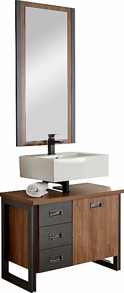 Home affaire Badmöbel-Set "Detroit, Bad im Industrialdesign, 2-teiliges Bad günstig online kaufen