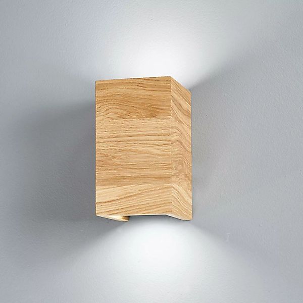 LED-Wandleuchte Shine-Wood eiche 2xGU10 10x18cm günstig online kaufen