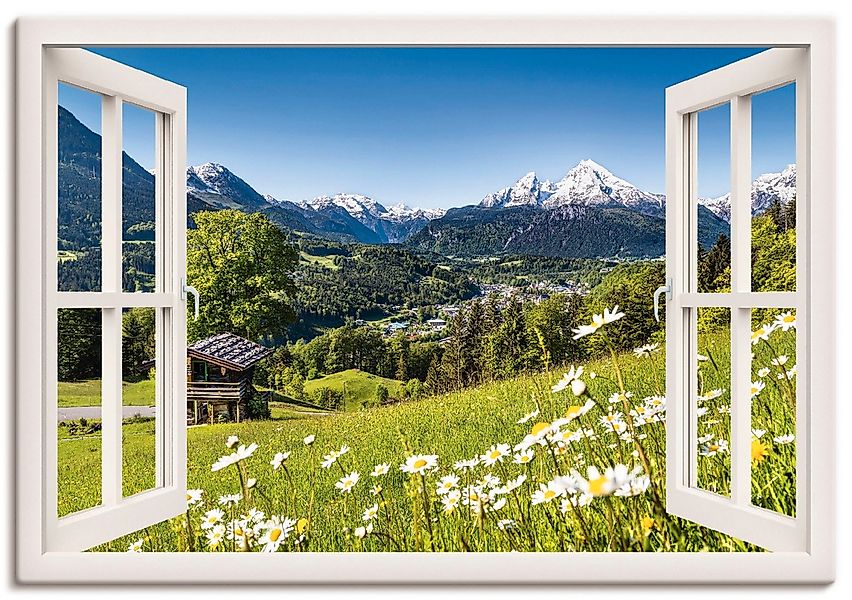 Artland Wandbild "Fensterblick Bayerischen Alpen" Berge 1 Stk. tlg. als Alu günstig online kaufen