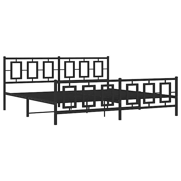 vidaXL Bettgestell mit Kopfteil und Fußteil Metall Schwarz 193x203 cm 37426 günstig online kaufen