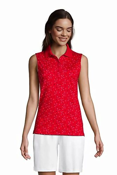 Ärmelloses Supima-Poloshirt, Damen, Größe: L Normal, Rot, Baumwolle, by Lan günstig online kaufen