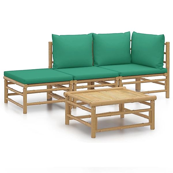 vidaXL Gartenlounge-Set 4-tlg. Garten-Lounge-Set mit Grünen günstig online kaufen