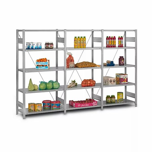 PROREGAL Edelstahlregal Stecksystem T-Profil HxBxT 175 x 100 x 80 cm 4 Eben günstig online kaufen