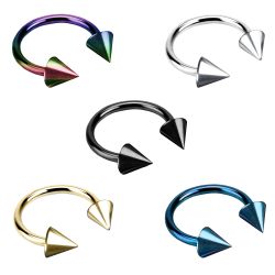 viva-adorno Nasenpiercing-Set Hufeisen Piercing Edelstahl Spikes günstig online kaufen