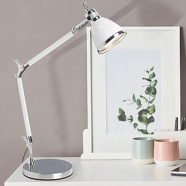 Brilliant Tischleuchte Octavia Chrom und Weiß günstig online kaufen
