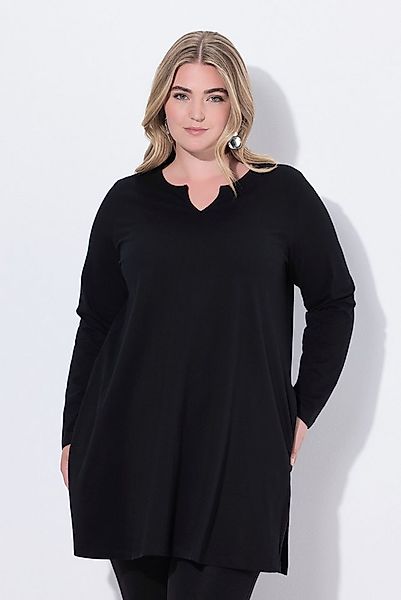 Ulla Popken Longshirt Longshirt A-Linie Tunika-Ausschnitt Langarm günstig online kaufen