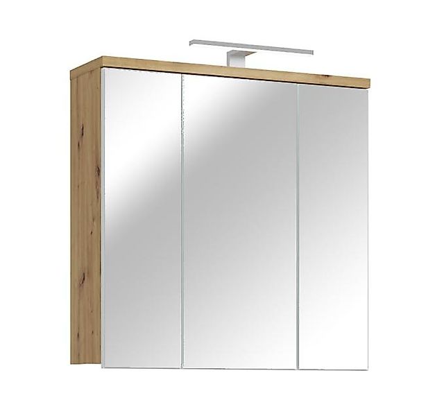 Bad-Spiegelschrank 3-trg VERIS von Forte Weiß / Artisan Oak günstig online kaufen