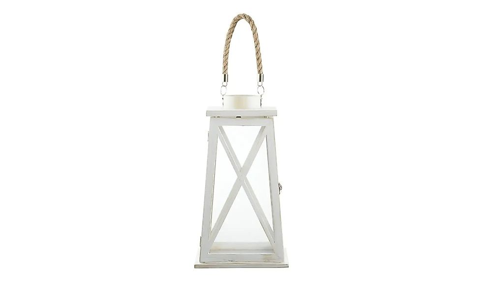 HOME STORY Laterne   ¦ weiß ¦ Holz,Glas ¦ Maße (cm): B: 22 H: 40 T: 22.0 Ac günstig online kaufen