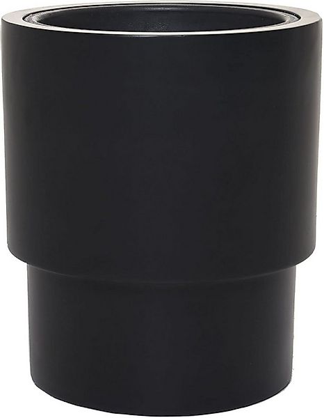 VIVANNO Blumentopf Fiberglas ESCADA Rund - Schwarz Matt (1 St), 35x40 cm günstig online kaufen