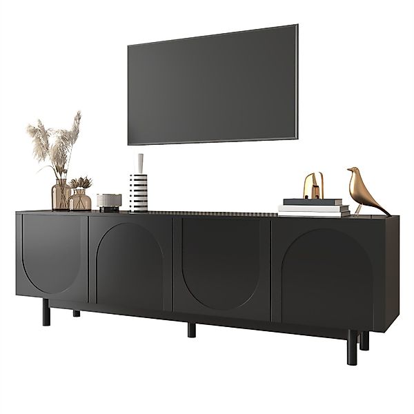 autolock TV-Schrank Moderner schwarzer TV-Schrank–175x38x56cm, TV-Möbel günstig online kaufen