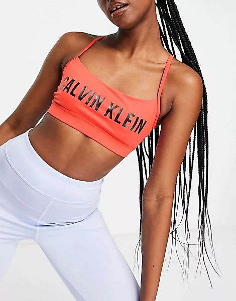 Calvin Klein Performance – Sport-BH in Orange mit leichter Stützfunktion, K günstig online kaufen