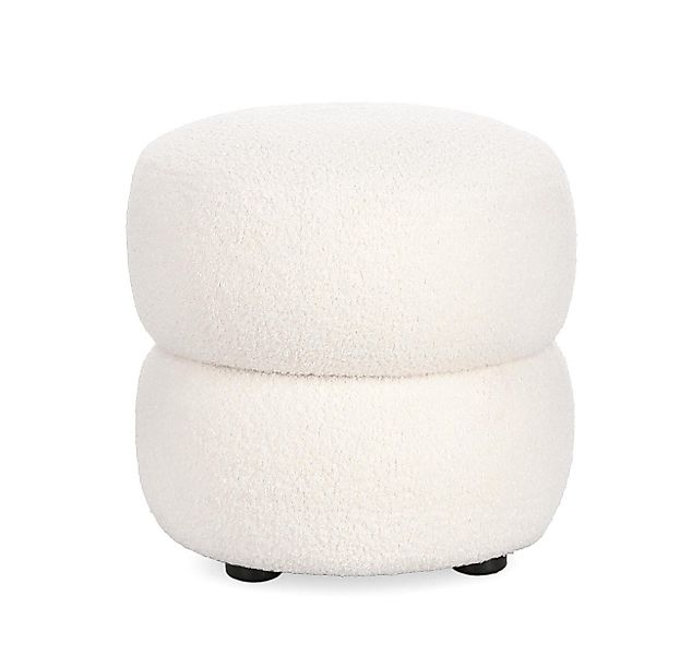 Bizzotto Hocker Gabby aus Boucle-Stoff, Weiß günstig online kaufen