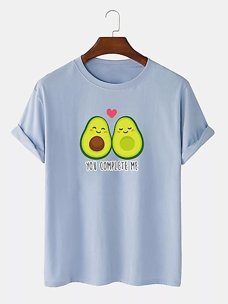 Männer 100% Baumwolle Spaß Avocado gedruckt Casual T-Shirt günstig online kaufen