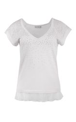 Passioni V-Shirt mit Strasssteinen günstig online kaufen