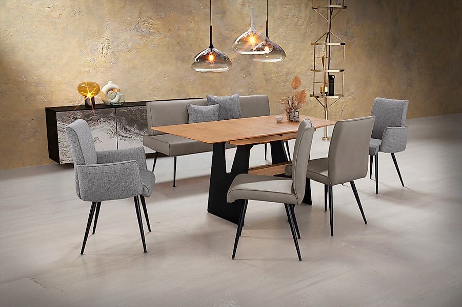 K+W Komfort & Wohnen Essgruppe "Giacomo I" Polsterbank, 2 Stühle und 2 Arml günstig online kaufen