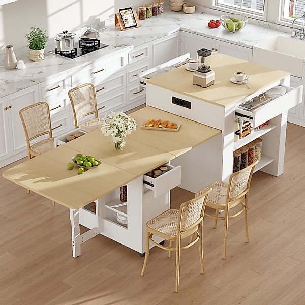 KLAM HOME Kücheninsel Ausziehbarer Bartisch mit günstig online kaufen