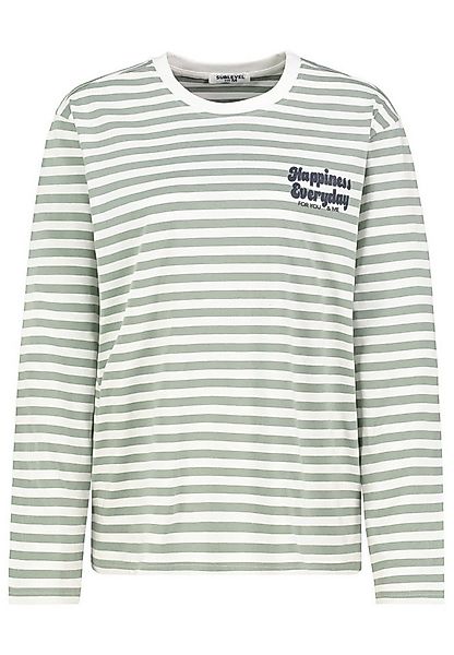 SUBLEVEL Langarmshirt Damen Shirt mit Streifen und Print langarm, lockerer günstig online kaufen