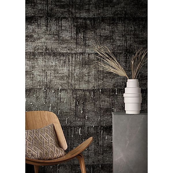 Marburg Vliestapete Natural Opulence Struktur Betonoptik Schwarz-Weiß FSC® günstig online kaufen
