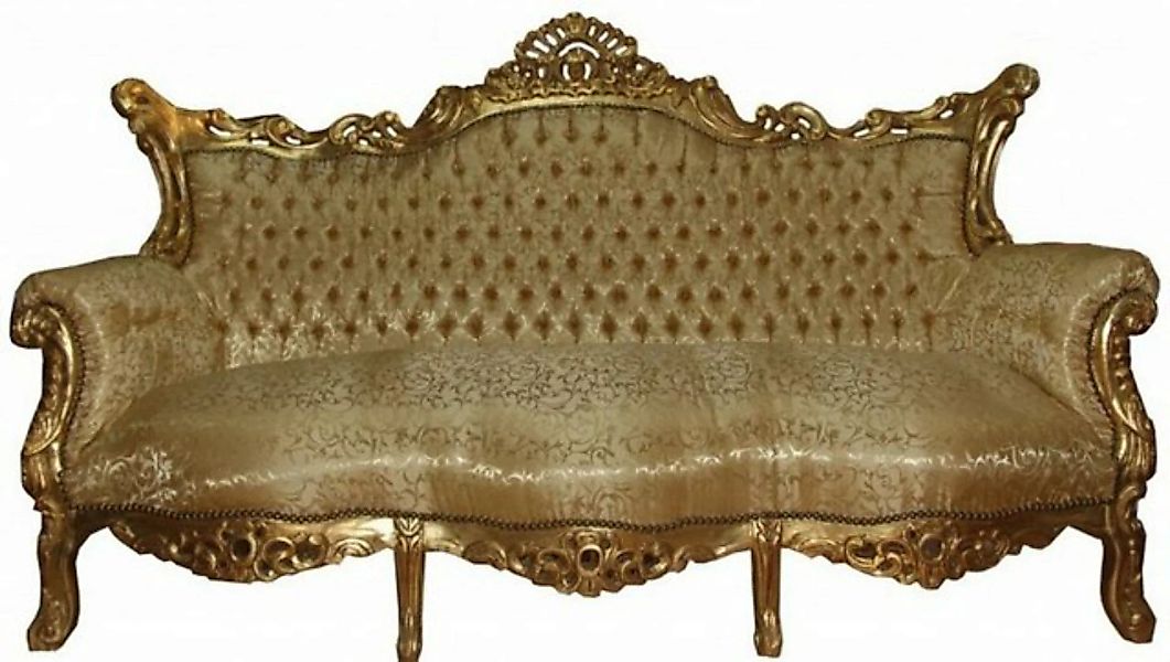 Casa Padrino Sofa Barock Sofa 3er Master Gold Muster /Gold- Antik Möbel günstig online kaufen
