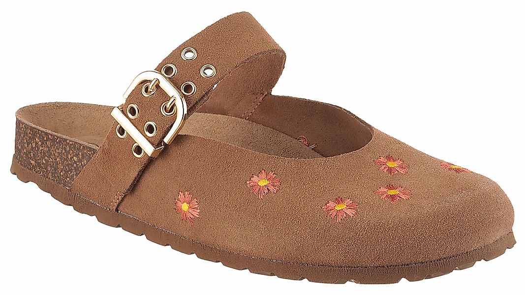 Aniston SHOES Clog Sommerschuh, Sabot mit Blütenstickerei - NEUE KOLLEKTION günstig online kaufen