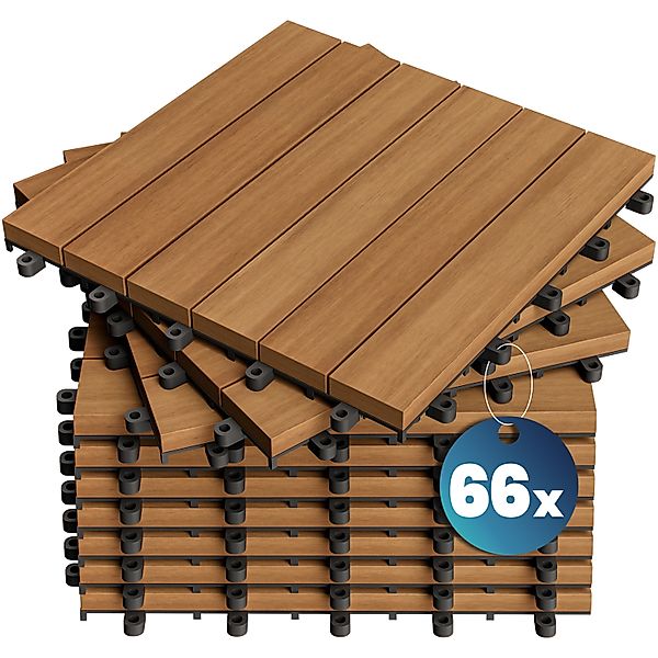Holzfliese Akazienholz 66er-Set 30x30cm günstig online kaufen
