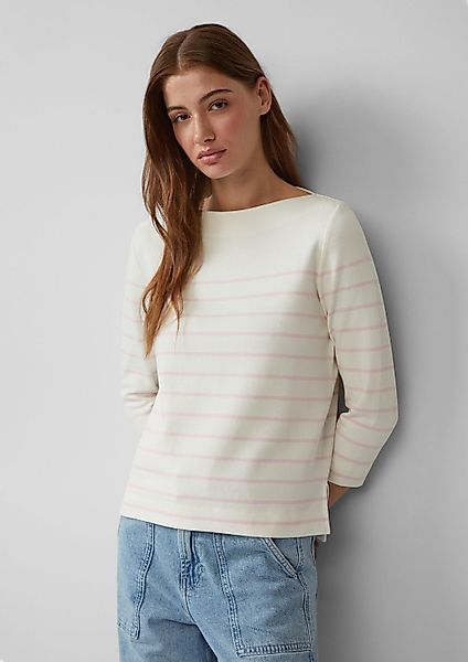 s.Oliver 3/4 Arm-Pullover Sweatshirt Geringeltes Sweatshirt günstig online kaufen