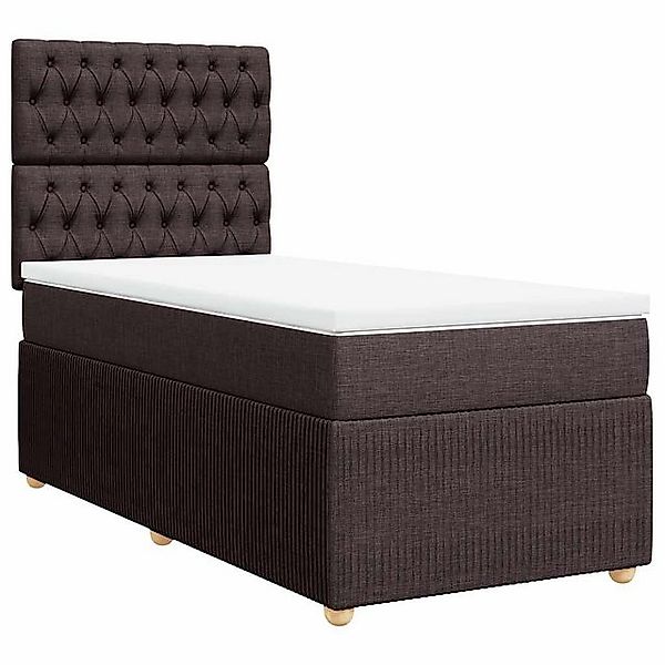 vidaXL Bett Boxspringbett mit Matratze Dunkelbraun 90x190 cm Stoff günstig online kaufen