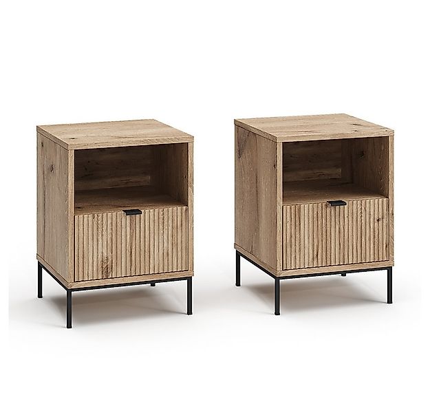 Vicco Nachtschrank Eliza, Viking Oak, 2er Set (2-St) günstig online kaufen