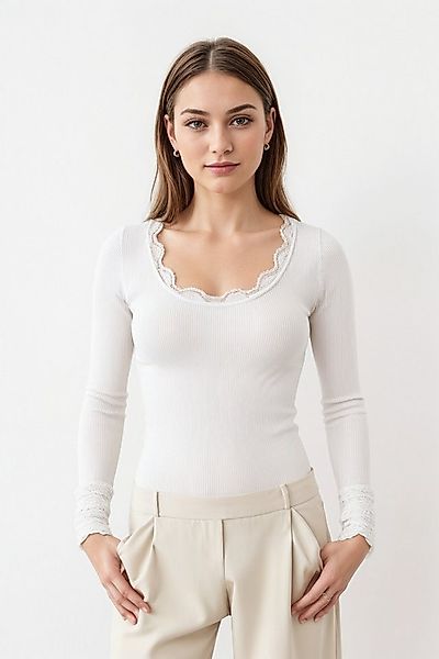 rosemunde Langarmshirt Benita Silk Blouse Langarm, mit Spitze, feminin, beq günstig online kaufen