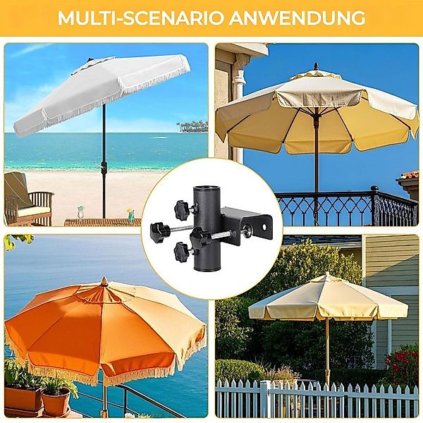 QUBEBU Schirmhalter Sonnenschirmhalter Universal Balkongeländer Schirmhalte günstig online kaufen