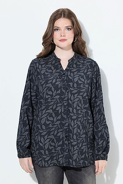 Ulla Popken Satinbluse Bluse Cupromix Blätter günstig online kaufen