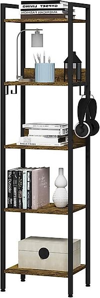 Woltu Standregal, mit 5 Ebenen, 4 Haken, Küchenregal Lagerregal im Industri günstig online kaufen