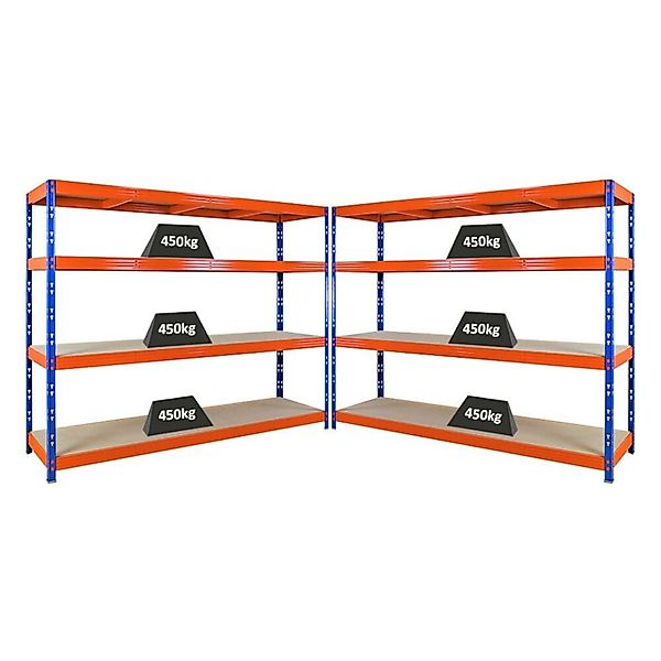 PROREGAL Mega Deal 2x Profi Schwerlastregal Rhino HxBxT 180x240x60cm 4 Span günstig online kaufen